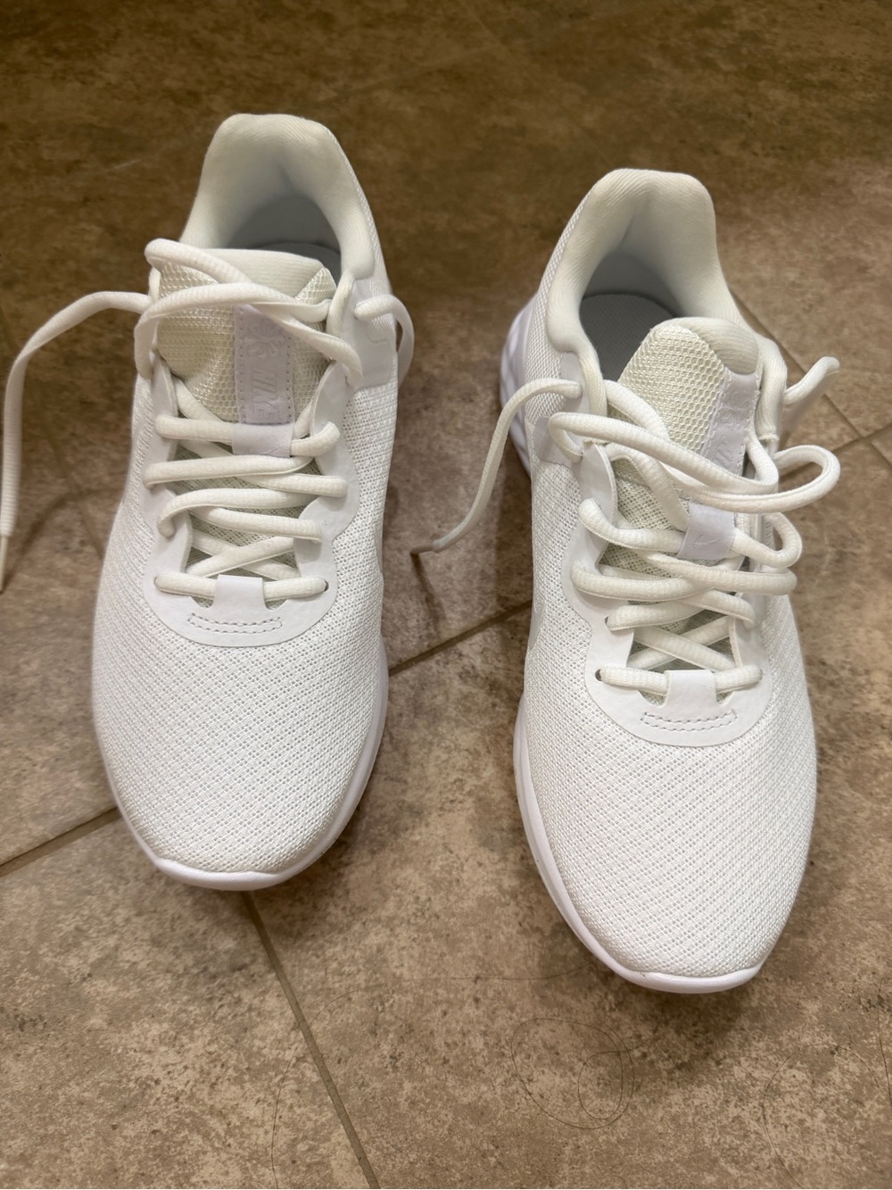Nike White Knit Low-Top Sneakers